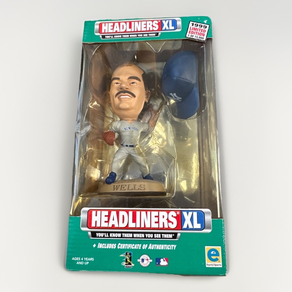 David Wells New York Yankees Headliners XL 1999 Limited Edition Figure COA 39300